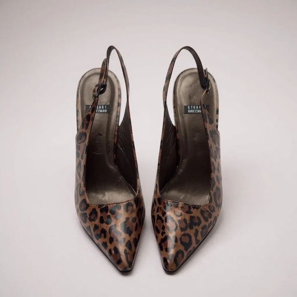 Stuart Weitzman Vintage Patent Animal Print Slingback Heels 7.5 AAAA - Picture 10 of 10